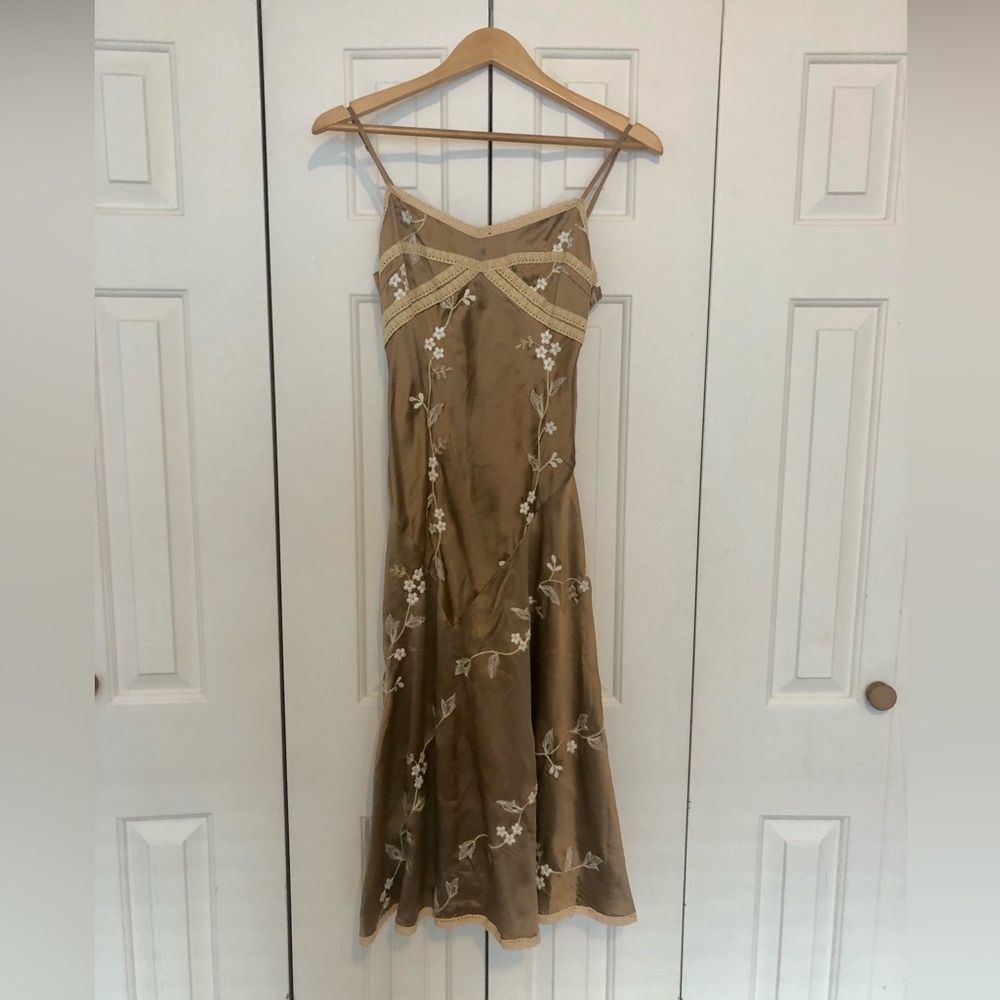 Betsey Johnson Brown Floral Midi Dress